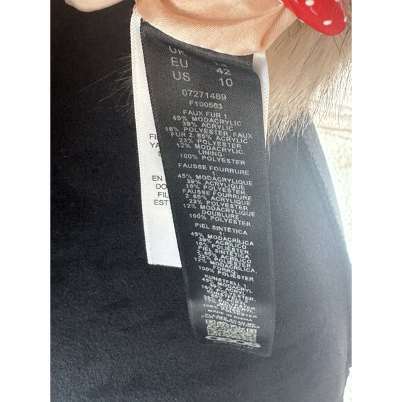 ASOS Pink & Cream Cropped Faux Fur Soft Zip Front Jacket Size 10 Medium NEW! - Picture 6 of 6